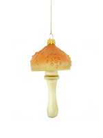 2 szklane bombki choinkowe - brązowe grzyby