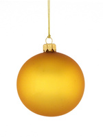 Zestaw 24 szklanych bombek choinkowych z logo w kolorze złotym 8cm 