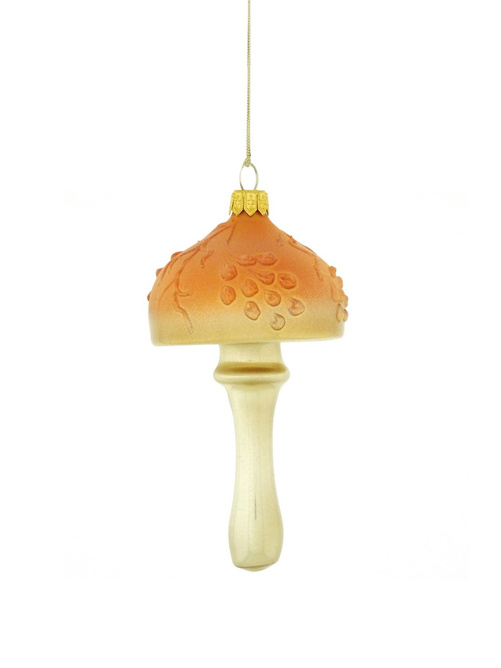 2 szklane bombki choinkowe - brązowe grzyby