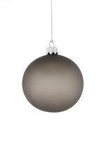 Zestaw 24 szklanych bombek choinkowych z logo w kolorze grafitowym 8cm 