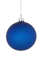 Zestaw 24 szklanych bombek choinkowych z logo w kolorze granatowym 8cm