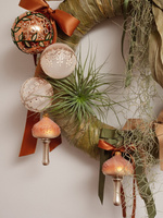 2 szklane bombki choinkowe - brązowe grzyby