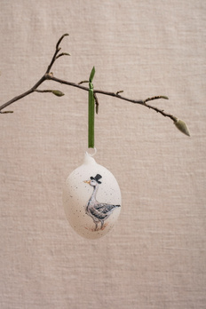 Szklane jajko wielkanocne z ręcznie malowaną kaczką