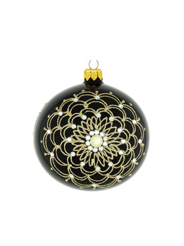 Zestaw 24 szklanych bombek choinkowych z Twoim LOGO i ORNAMENTEM I 12 cm 